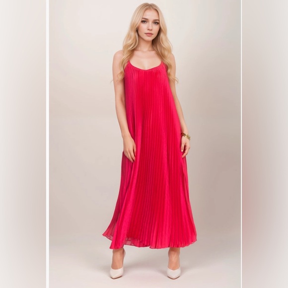 JOHNNY WAS Maxi Dress Womens XS Pink Tye Pleated Midi Feminine Romantic Bohemian - Picture 1 of 9